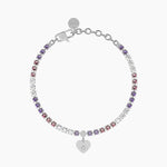 Load image into Gallery viewer, Bracciale tennis rosa e viola con cuore
