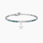 Load image into Gallery viewer, Bracciale tennis azzurro con stella
