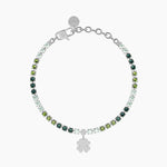 Load image into Gallery viewer, Bracciale tennis verde con quadrifoglio
