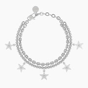 Bracciale catena e sfere con stella