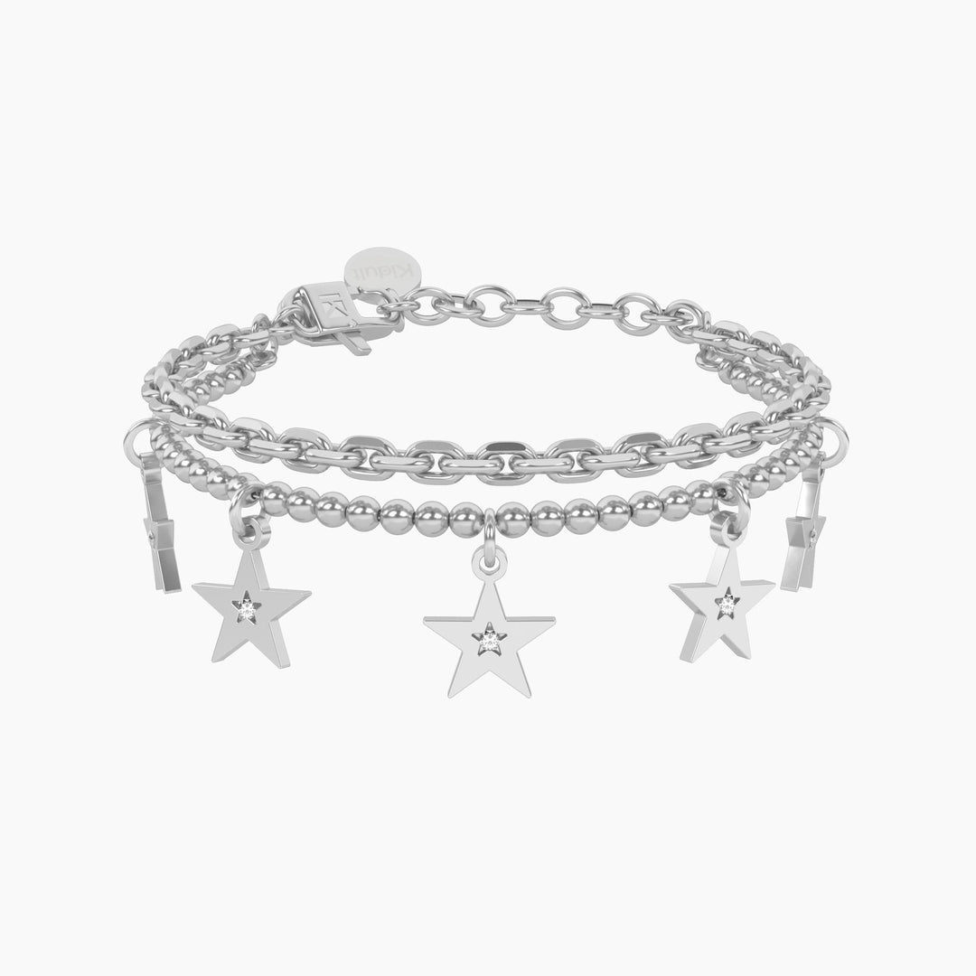 Bracciale catena e sfere con stella