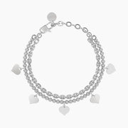 Bracciale catena e sfere con cuore