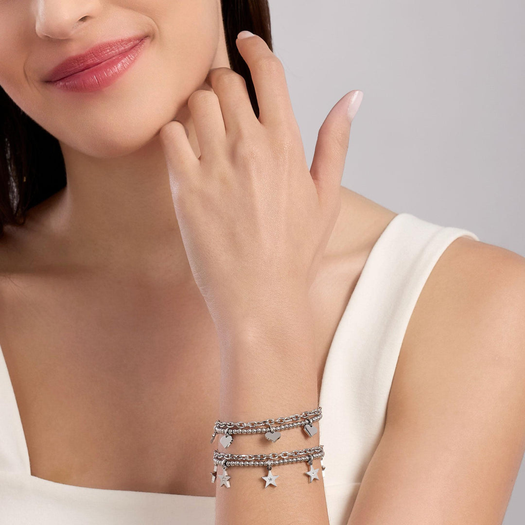Bracciale catena e sfere con cuore