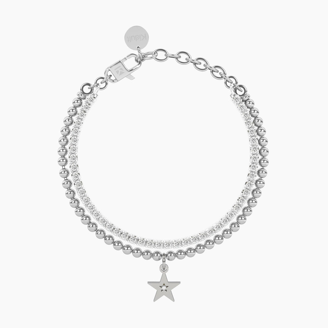 Bracciale tennis e sfere con stella