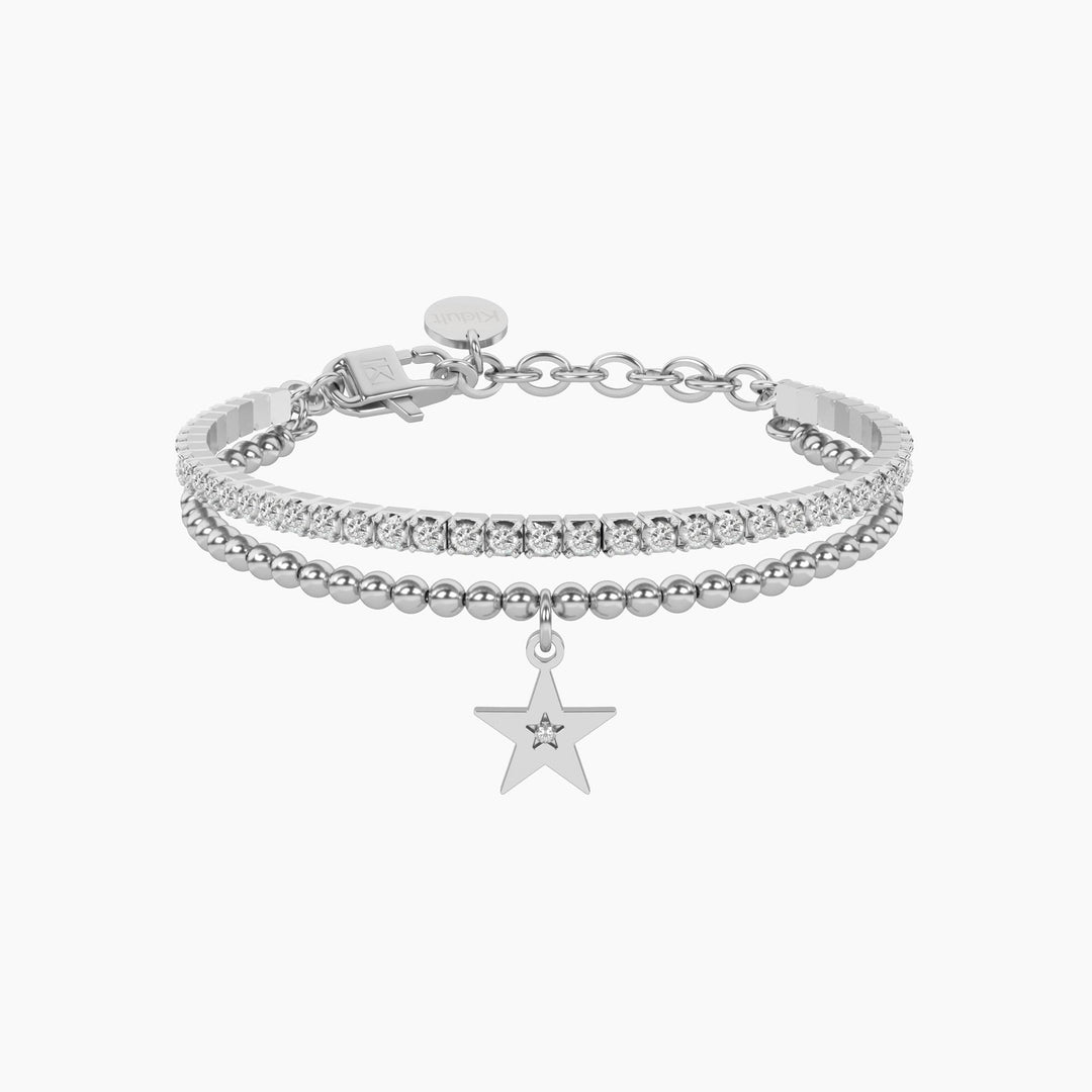 Bracciale tennis e sfere con stella