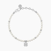 Bracciale con perle e quadrifoglio