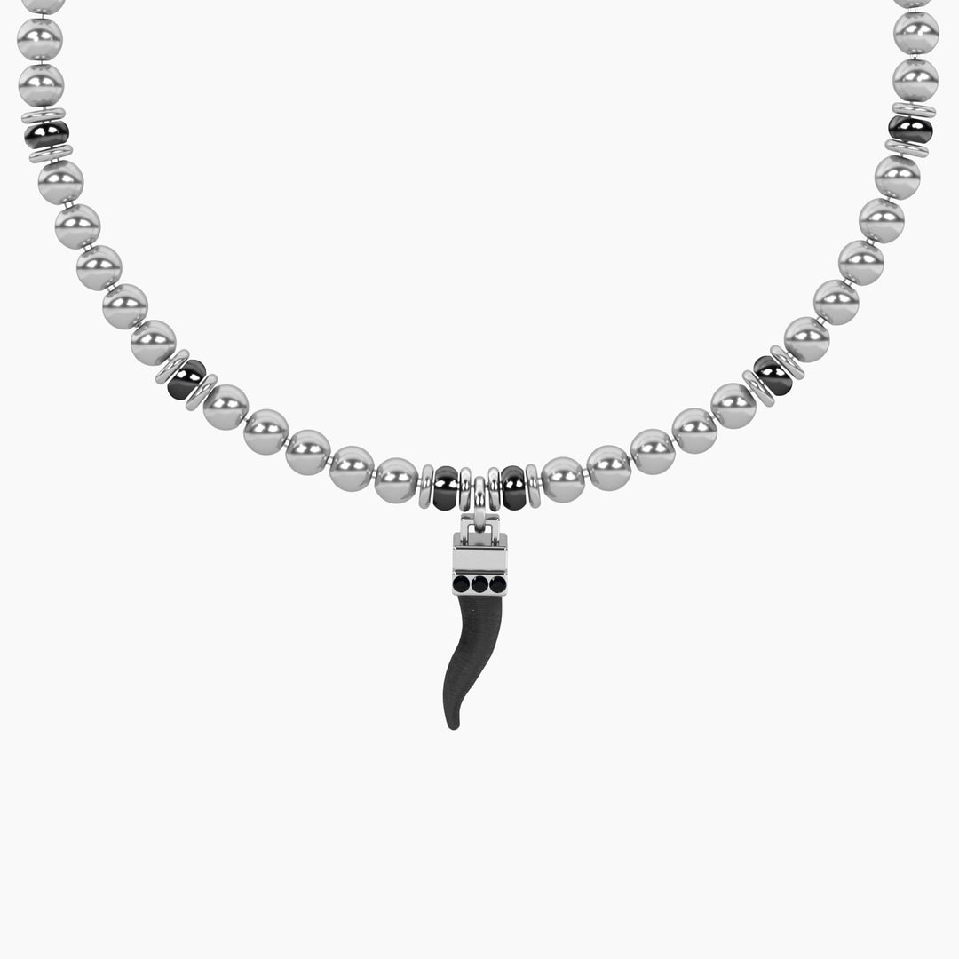 Bracciale uomo sfere con cornetto portafortuna