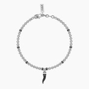 Bracciale uomo sfere con cornetto portafortuna