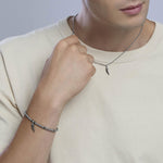 Load image into Gallery viewer, Bracciale uomo sfere con cornetto portafortuna
