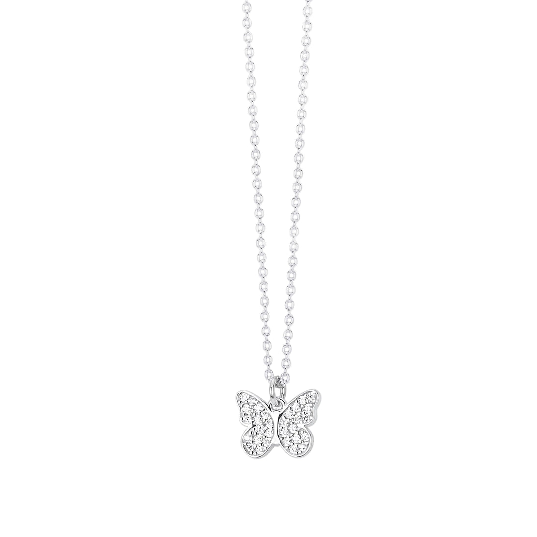 Mabina Girocollo in argento con farfalla in pavé di zirconi 553299