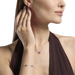 Load image into Gallery viewer, Mabina Girocollo argento con fiore in tormalina sintetica 553796