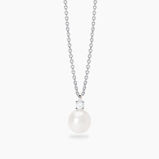 Girocollo con Perla Coltivata e Diamante Lab-Grown