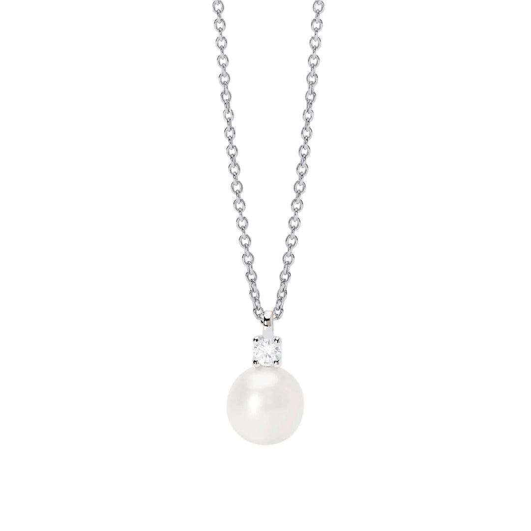 Girocollo con Perla Coltivata e Diamante Lab-Grown