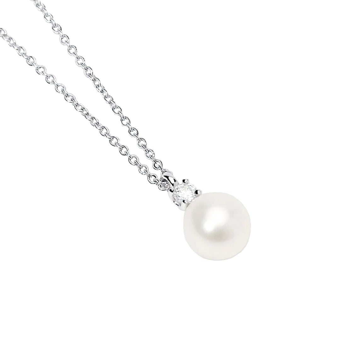 Girocollo con Perla Coltivata e Diamante Lab-Grown