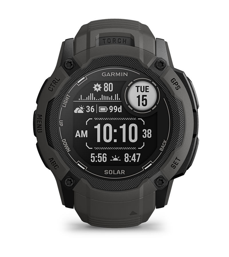 Garmin Instinct® 2X Solar 010-02805-00 - cinturino silicone nero - cassa resina nera - quadrante multifunzionale nero