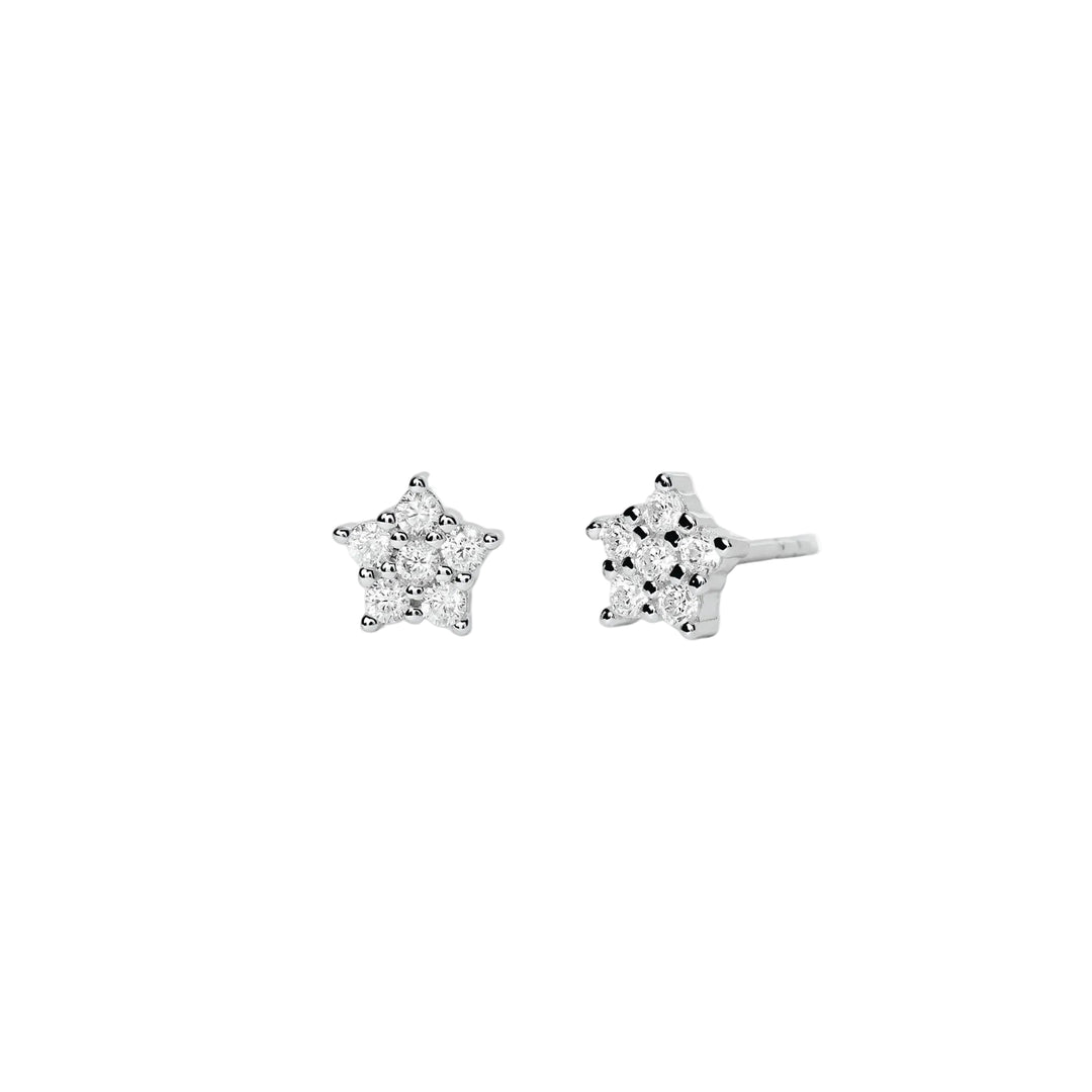 Mabina Orecchini a lobo in argento a forma di stella con zirconi 563226