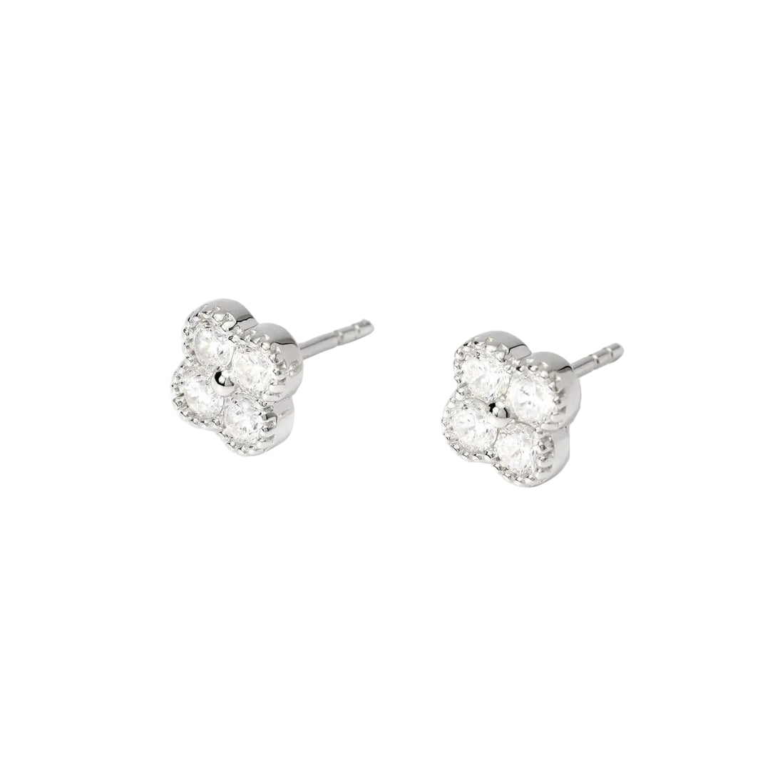 Mabina Orecchini con Fiore in Zirconi Bianchi 563870