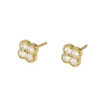 Load image into Gallery viewer, Mabina Orecchini argento dorato con fiore in zirconi 563871