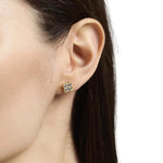 Load image into Gallery viewer, Mabina Orecchini argento dorato con fiore in zirconi 563871