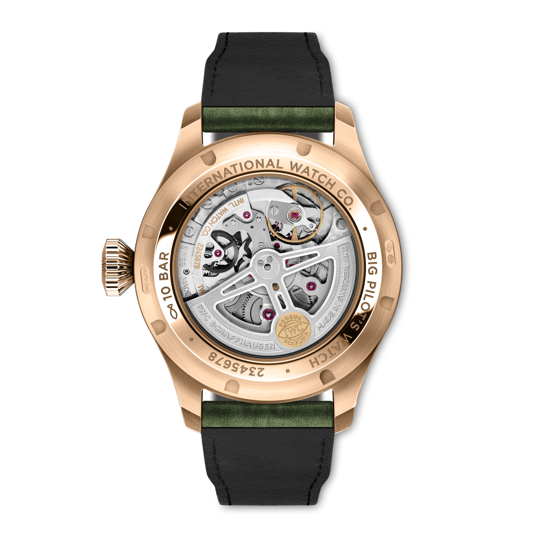 IWC Big Pilot’s Watch Perpetual Calendar Proset IW329602 - fondello con movimento a vista