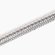 Bracciale con perle e tennis bianco