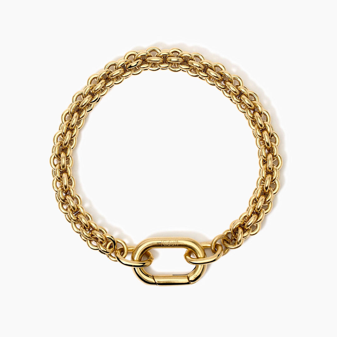 Bracciale dorato con catena