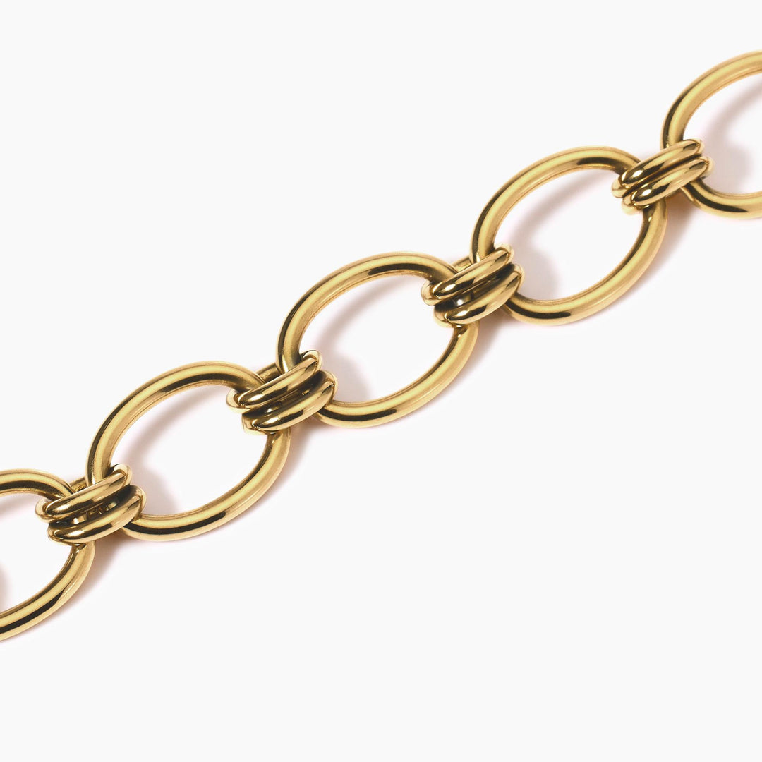 Bracciale dorato con maglie larghe