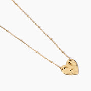 Girocollo dorato con cuore martellato