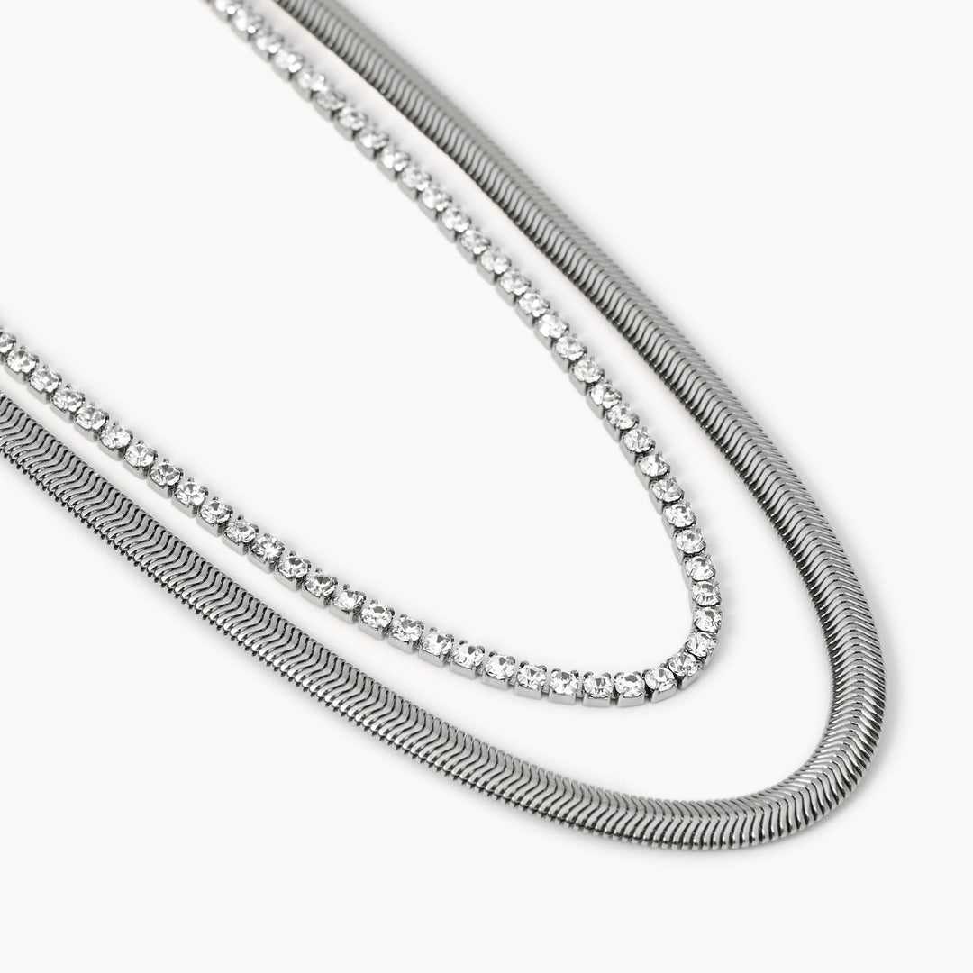 Girocollo con tennis di cristalli