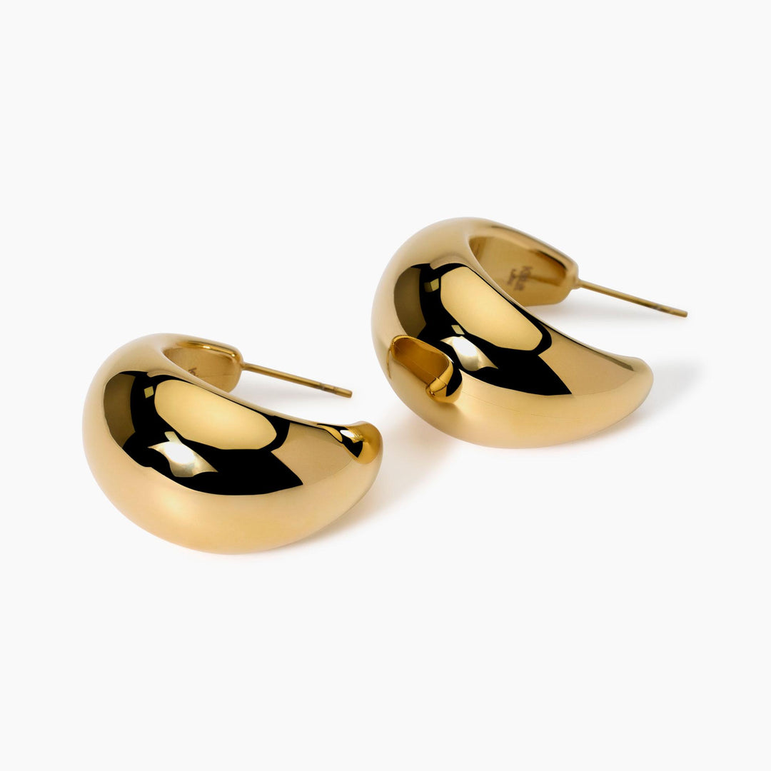 Orecchini a cerchio bombati dorati