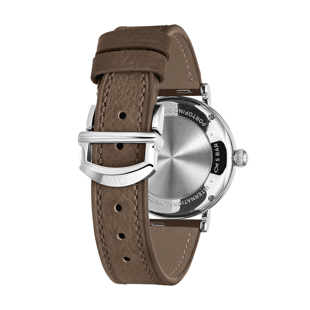 IWC Portofino Automatic Day & Night 34 IW659803 - cassa acciaio - cinturino pelle marrone - quadrante argento con indicazione giorno e notte