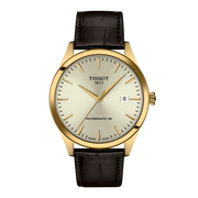 Tissot Classic Dream 40mm T158.407.36.261.00 - cinturino marrone - cassa oro giallo - quadrante avorio con datario