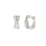 Load image into Gallery viewer, Mabina Orecchini a cerchio intrecciati in argento e zirconi 563845