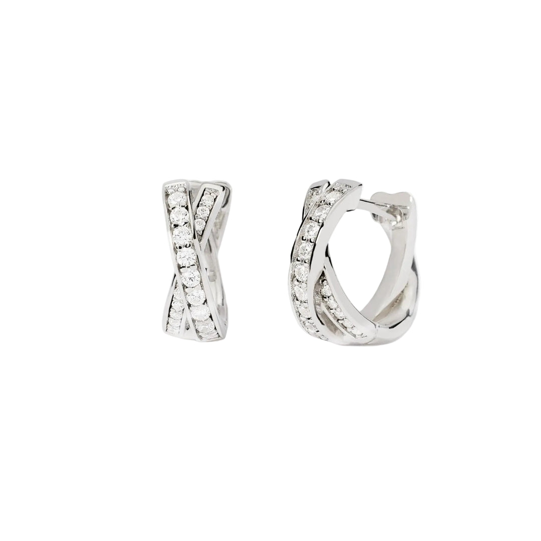 Mabina Orecchini a cerchio intrecciati in argento e zirconi 563845