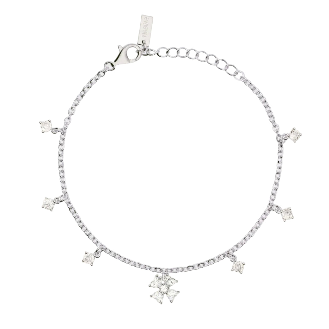 Mabina Bracciale con ciondoli in zircone e quadrifoglio 534054