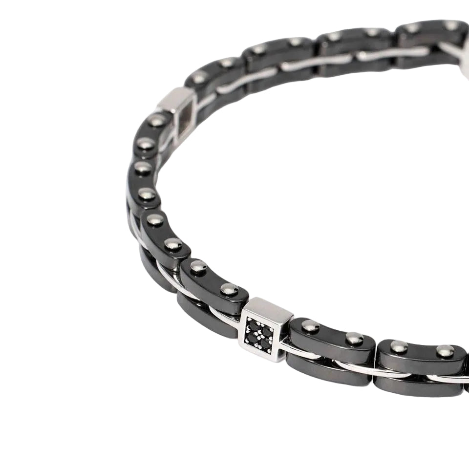 Mabina Bracciale con maglie in argento e ceramica 534012