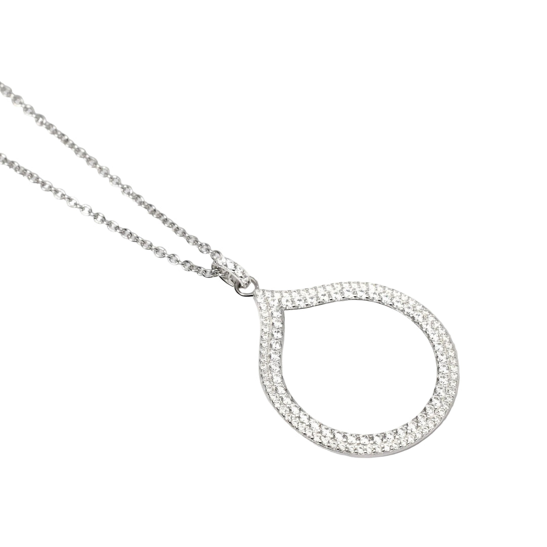 Mabina Girocollo in argento con pendente a goccia e zirconi 553783