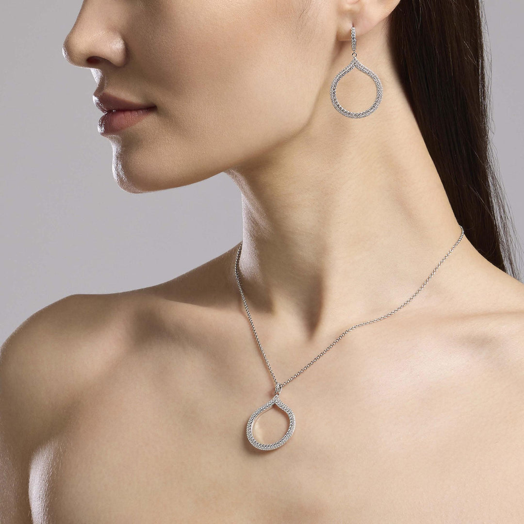 Mabina Girocollo in argento con pendente a goccia e zirconi 553783