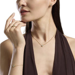 Load image into Gallery viewer, Mabina Girocollo argento dorato con fiore in zirconi 553793