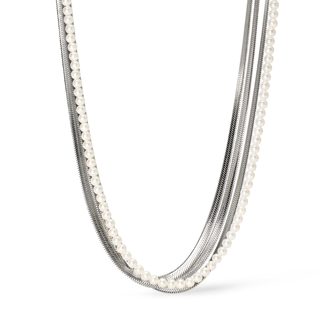 Collana con Herringbone e Perle Conchiglia