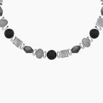 Load image into Gallery viewer, Bracciale uomo con agata nera e grigia
