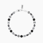 Load image into Gallery viewer, Bracciale uomo con agata nera e grigia
