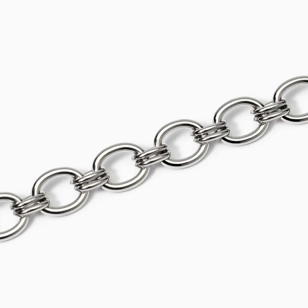 Kidult Bracciale a maglia larga in acciaio argentato 831041