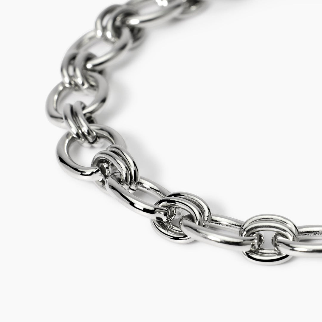 Kidult Bracciale a maglia larga in acciaio argentato 831041