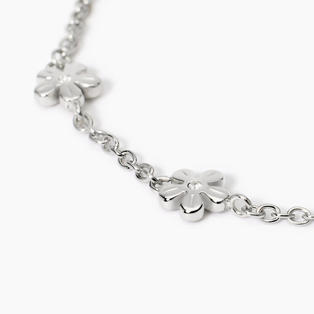 Bracciale con catena rolò e fiori