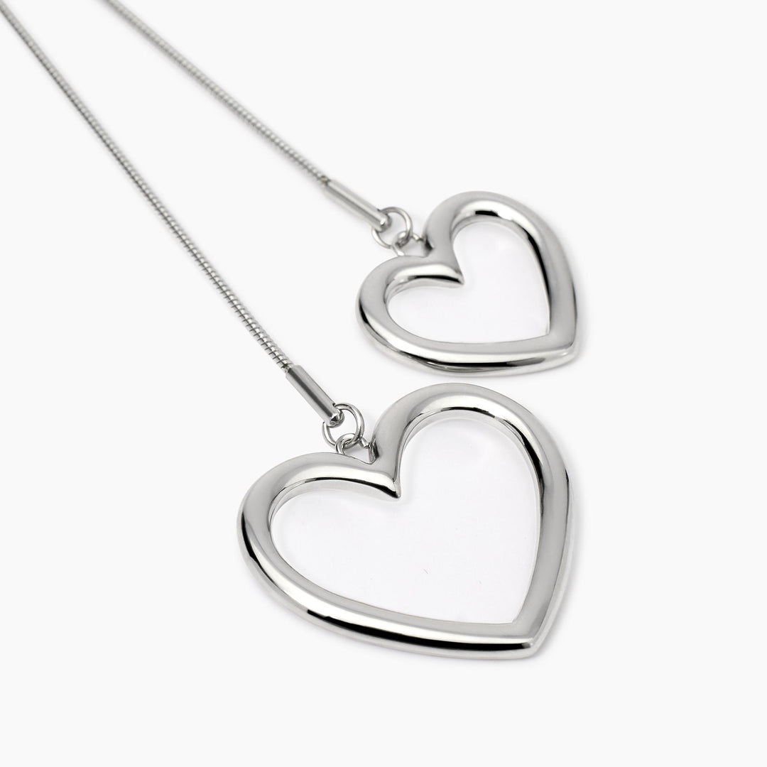 Collana con catena snake e cuori