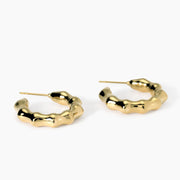 Orecchini bambù in acciaio dorato