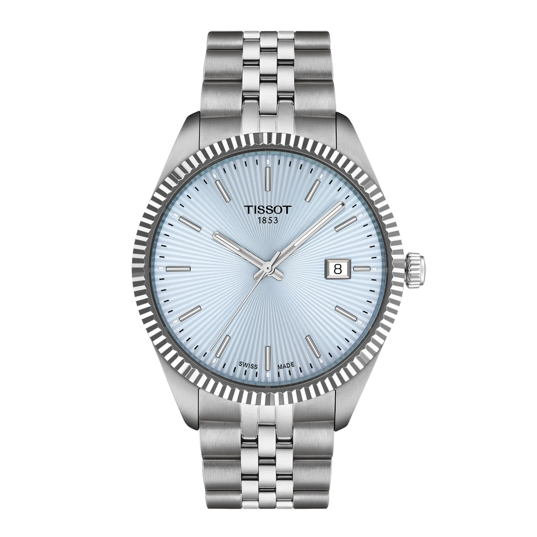Tissot Ballade 40mm T156.410.11.351.00 - bracciale e cassa acciaio - quadrante azzurro con datario