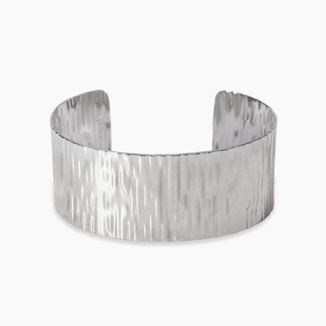 Bracciale bangle in acciaio martellato