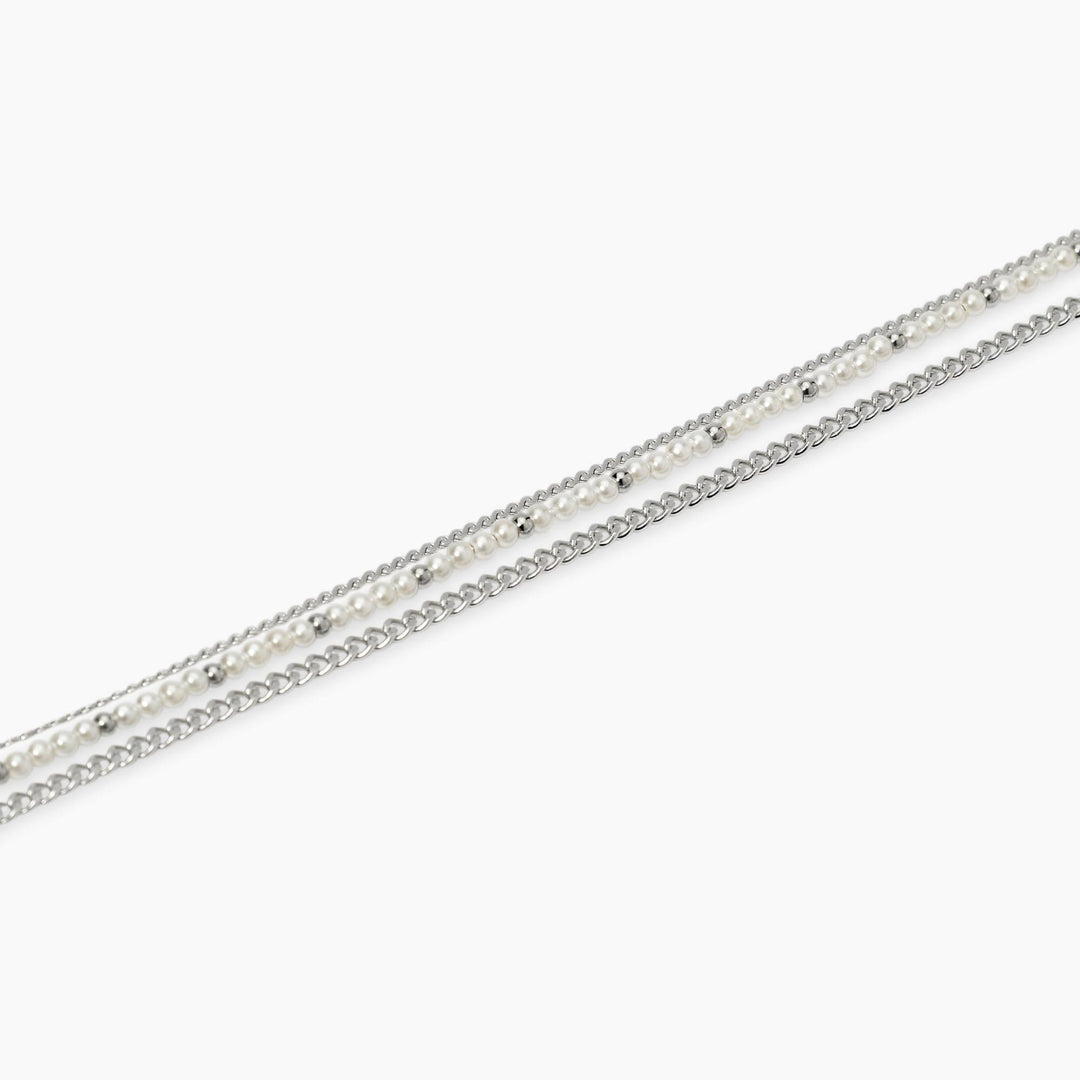 Bracciale con catene e perle conchiglia